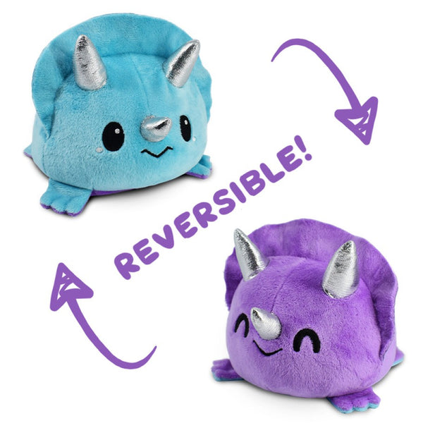 Reversible Mini Plush: Triceratops - Purple & Blue