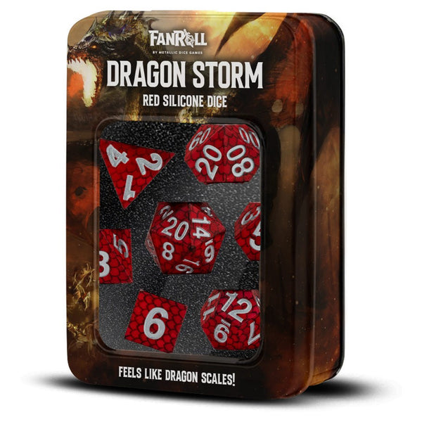 Fanroll by MDG: Dragon Storm - Silicone Dice: Red Dragon Scales 7-Set