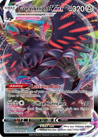 Corviknight VMAX - 110/163 (SWSH05) Ultra Rare - Near Mint Holofoil