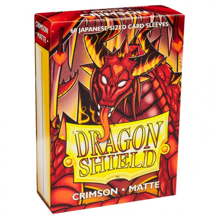 dragon shield mini card sleeves Dragon Shield Japanese Card Sleeves Box - Matte Crimson
