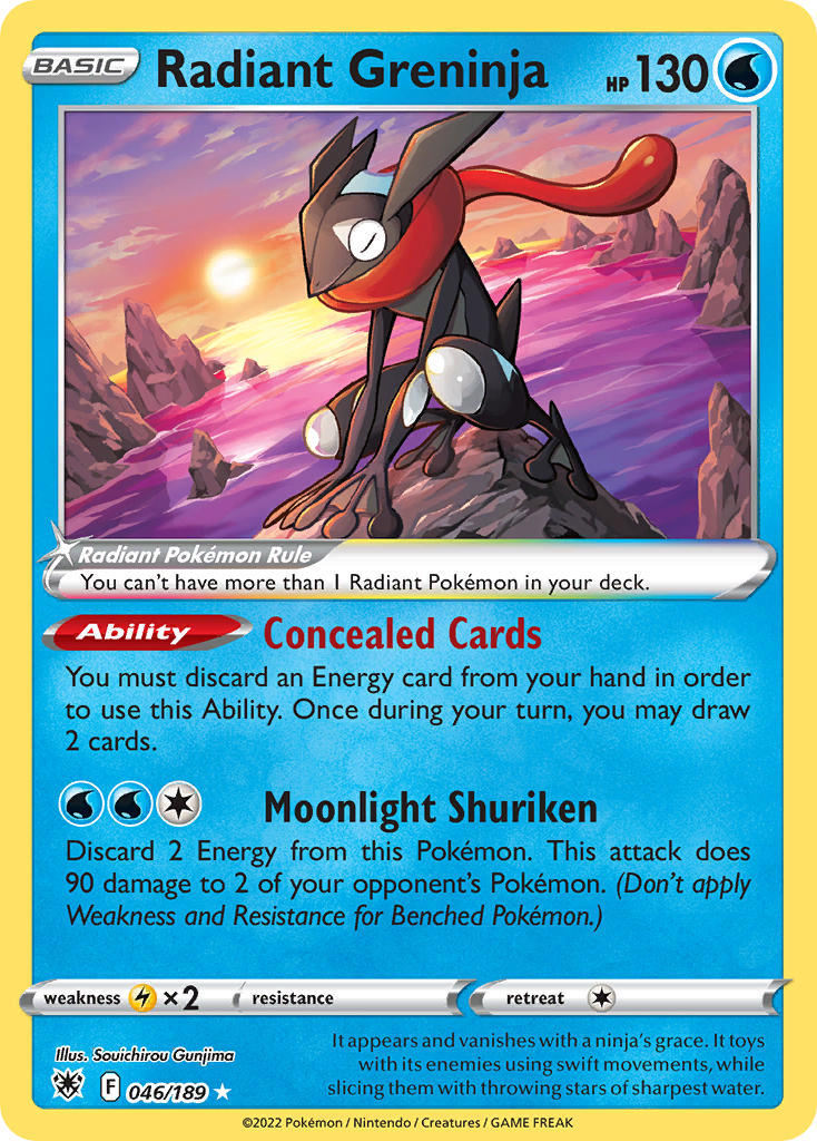 Radiant Greninja - 046/189 (SWSH10) Radiant Rare - Near Mint Holofoil