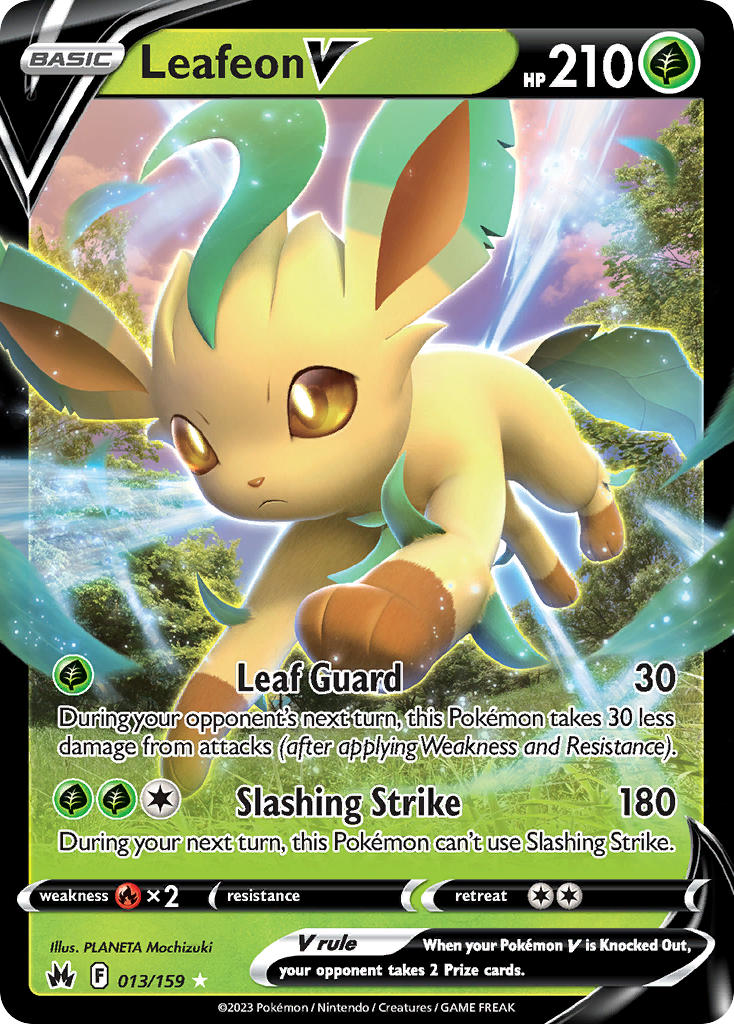 Leafeon V - 013/159 (CRZ) Ultra Rare - Near Mint Holofoil