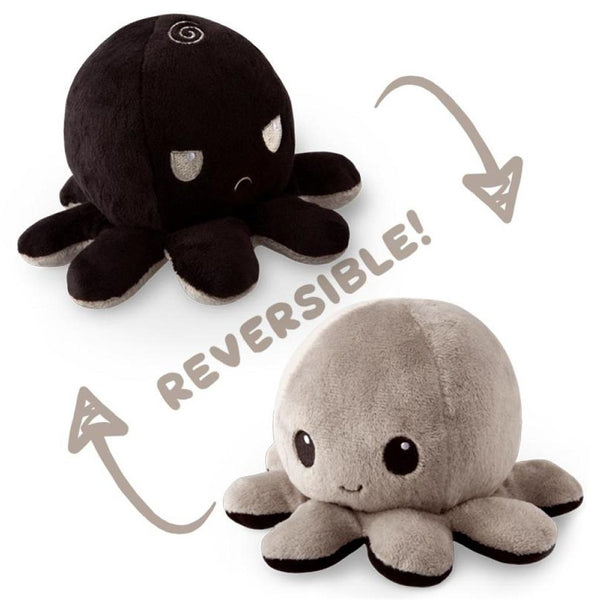 Reversible Mini Plush: Octopus - Black & Gray
