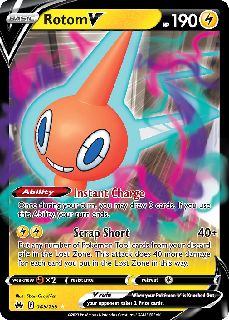 Rotom V - 045/159 (CRZ) Ultra Rare - Near Mint Holofoil