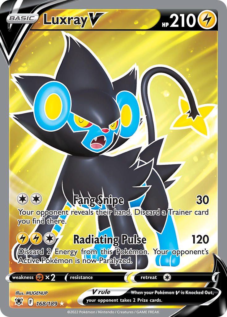 Luxray V (Full Art) - 168/189 (SWSH10) Ultra Rare - Near Mint Holofoil