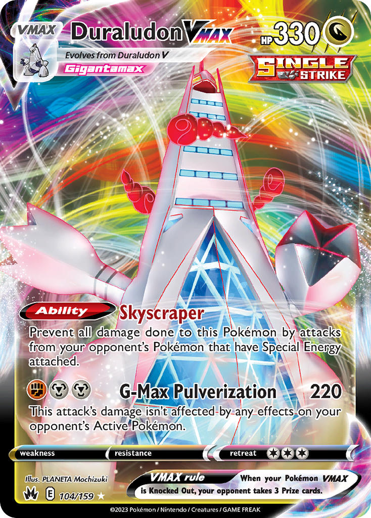 Duraludon VMAX - 104/159 (CRZ) Ultra Rare - Near Mint Holofoil