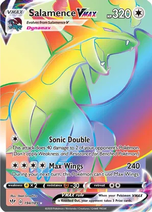 Salamence VMAX (Secret) - 194/189 (SWSH03) Secret Rare - Near Mint Holofoil