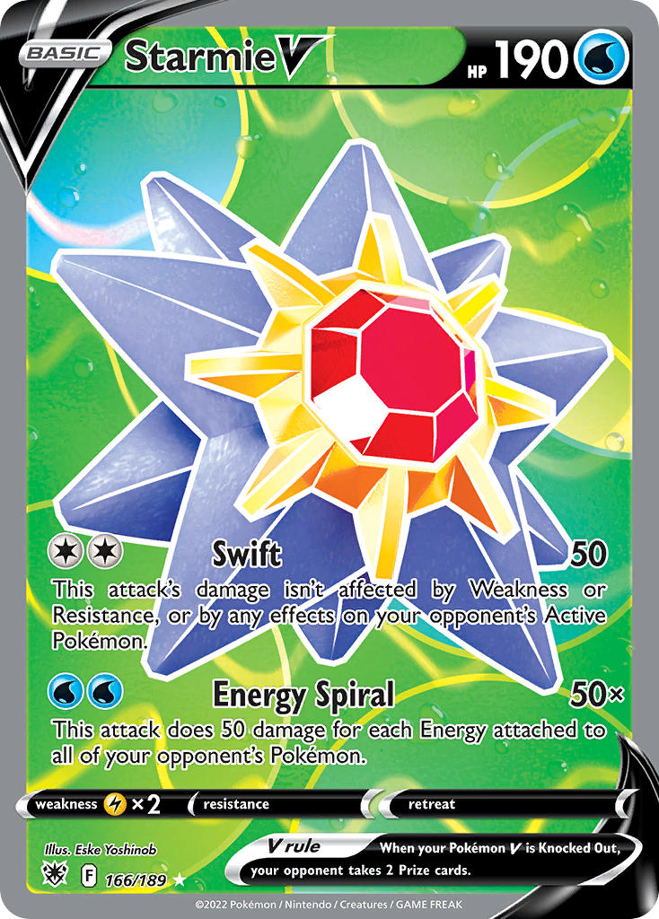Starmie V (Full Art) - 166/189 (SWSH10) Ultra Rare - Near Mint Holofoil