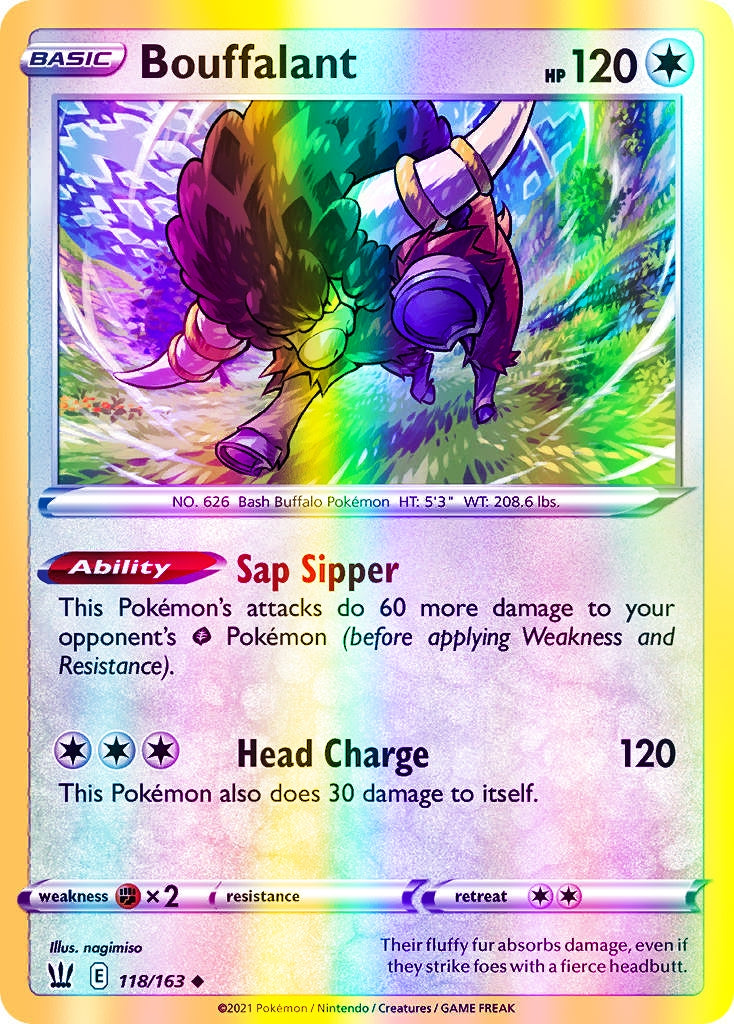 Bouffalant - 118/163 (SWSH05) Uncommon - Near Mint Reverse Holofoil