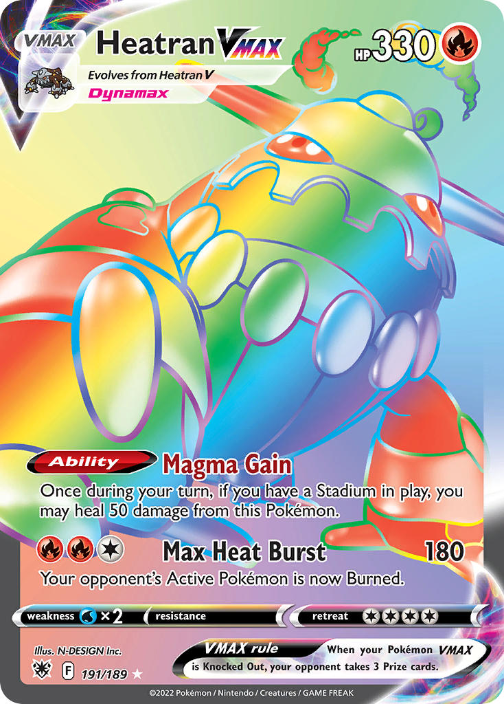 Heatran VMAX - 191/189 (SWSH10) Secret Rare - Near Mint Holofoil
