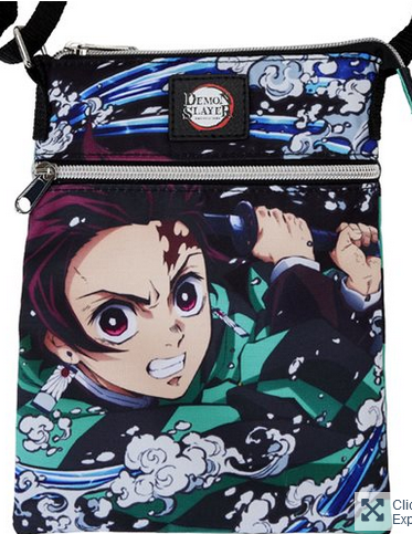 Demon Slayer Tanjiro Checkerboard Crossbody Passport Bag