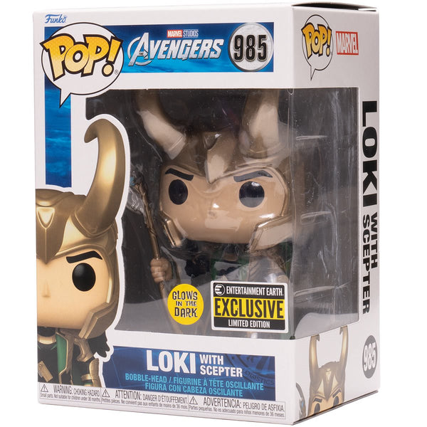 POP Figure: Marvel Avengers #0985 - Loki With Septer (EE) (Glow)