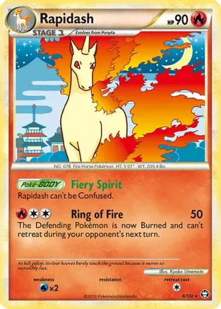 Rapidash (8/102) Moderate Play