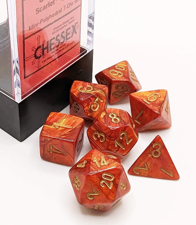 CHX20414: Scarab - Mini Poly Set Scarlet w/gold (7)