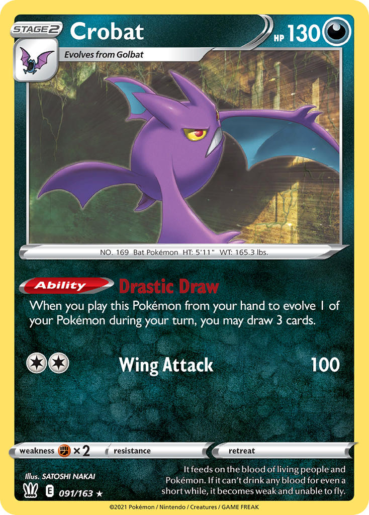 Crobat - 091/163 (SWSH05) Holo Rare - Near Mint Holofoil