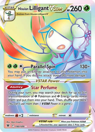 Hisuian Lilligant VSTAR - 190/189 (SWSH10) Secret Rare - Near Mint Holofoil