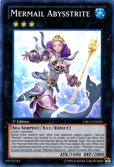 Mermail Abysstrite (CBLZ-EN050) Super Rare - Near Mint 1st Edition