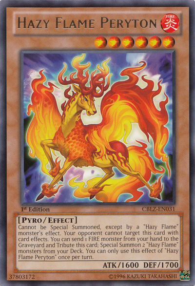 Hazy Flame Peryton (CBLZ-EN031) Rare - Near Mint 1st Edition