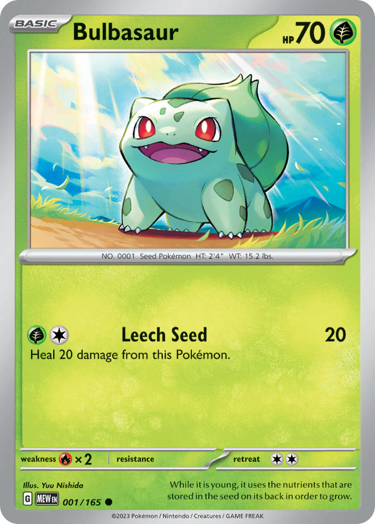 Bulbasaur - 001/165 (MEW) Common - Near Mint