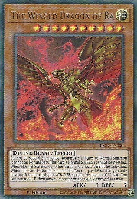 The Winged Dragon of Ra (LED7-EN000) 1st Edition Alt Art