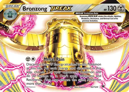 Bronzong BREAK - 62/124 (FCO) Rare BREAK - Near Mint Holofoil