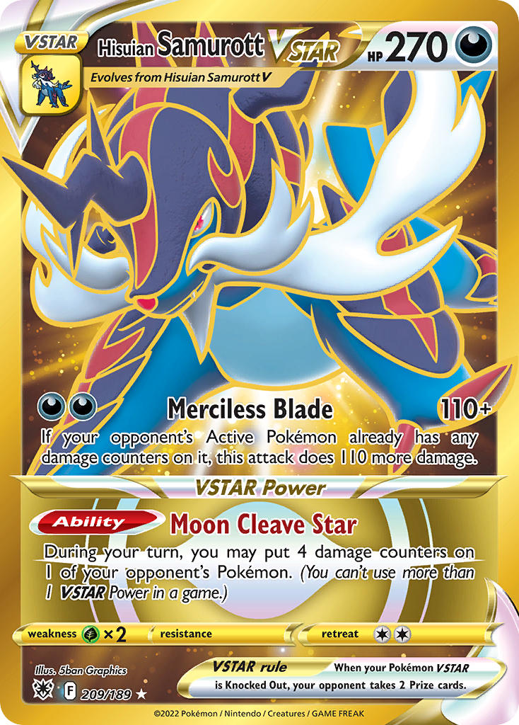 Hisuian Samurott VSTAR - 209/189 (SWSH10) Secret Rare - Near Mint Holofoil