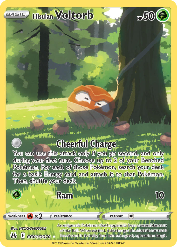 Hisuian Voltorb - GG01/GG70 (CRZ:GG) Holo Rare - Near Mint Holofoil