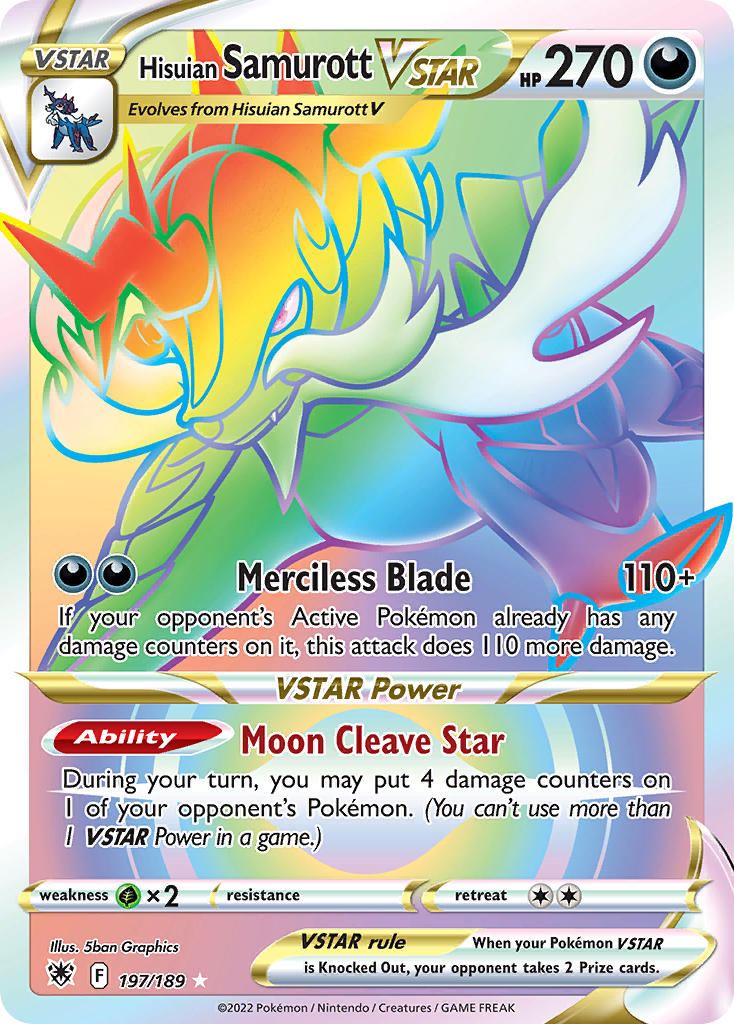 Hisuian Samurott VSTAR - 197/189 (SWSH10) Secret Rare - Near Mint Holofoil