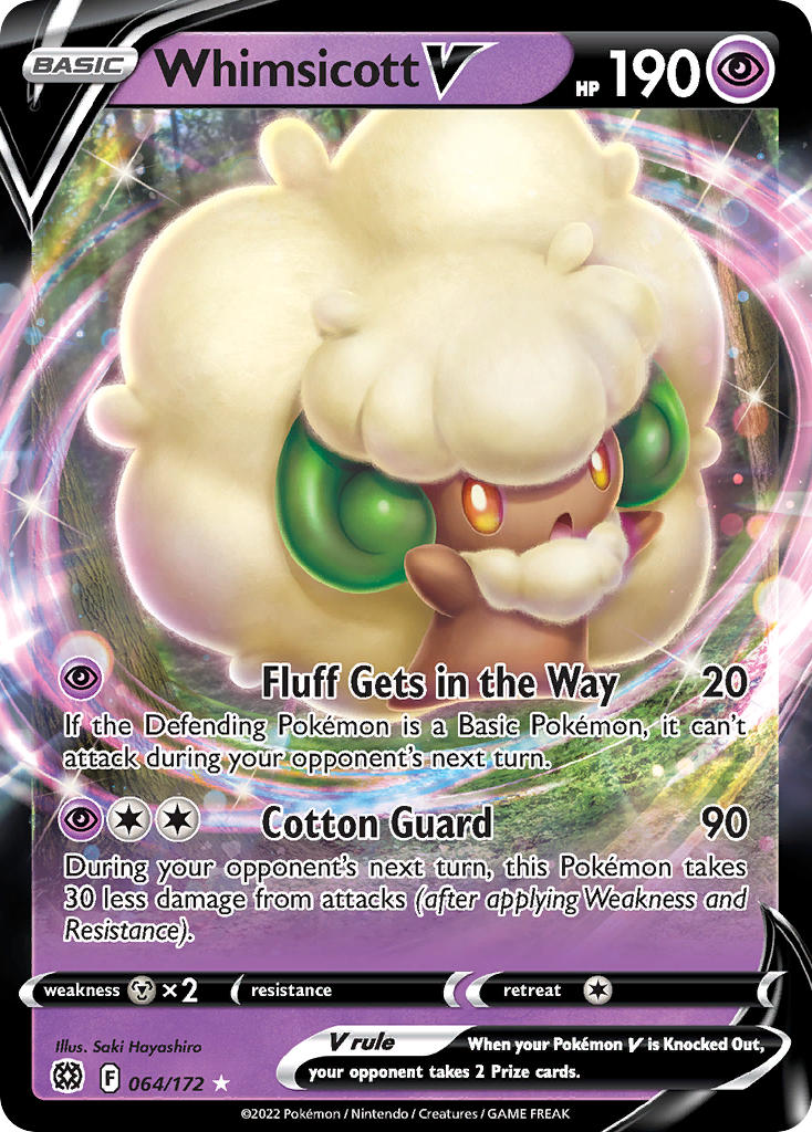 Whimsicott V - 064/172 (SWSH09) Ultra Rare - Near Mint Holofoil