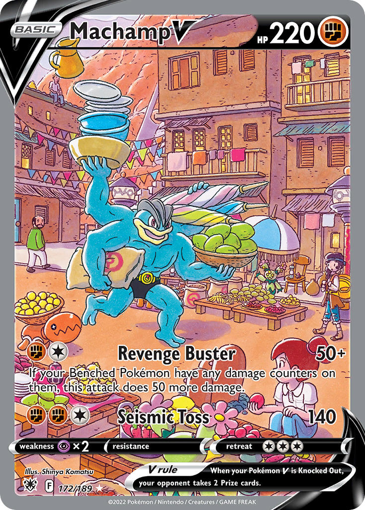 Machamp V (Alternate Full Art) - 172/189 (SWSH10) Ultra Rare - Near Mi Machamp V (Alternate Full Art) - 172/189 (SWSH10) Ultra Rare - Near Mi