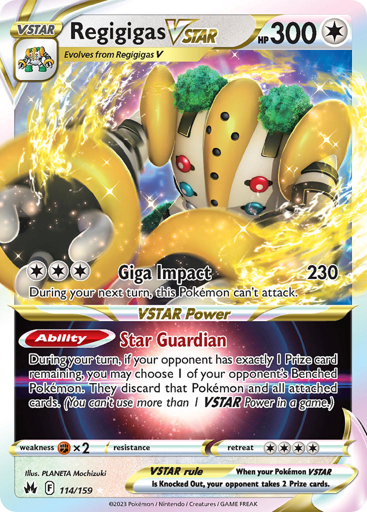 Regigigas VSTAR - 114/159 (CRZ) Ultra Rare - Near Mint Holofoil