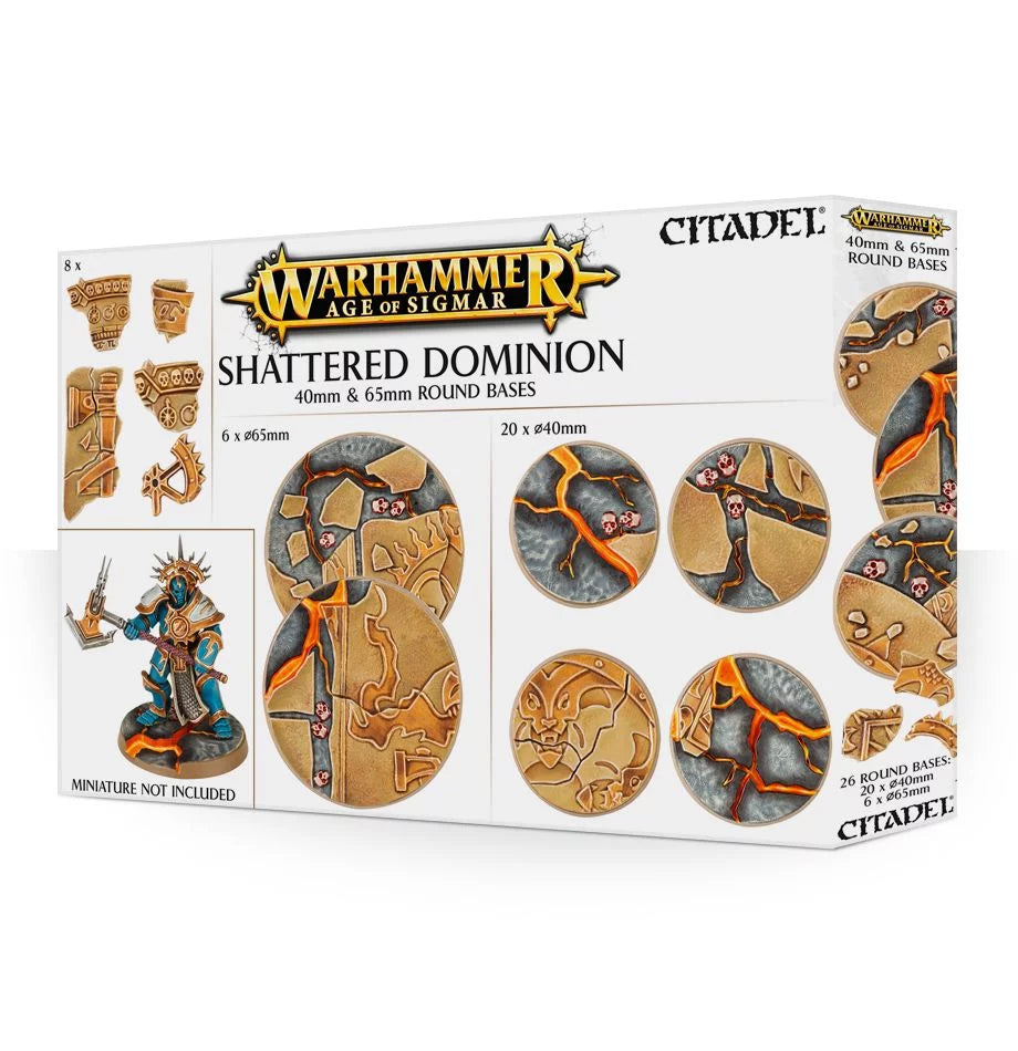 Citadel Hobby: Bases - Age of Sigmar: Shattered Dominion - 40mm & 65mm Round (20 & 6)