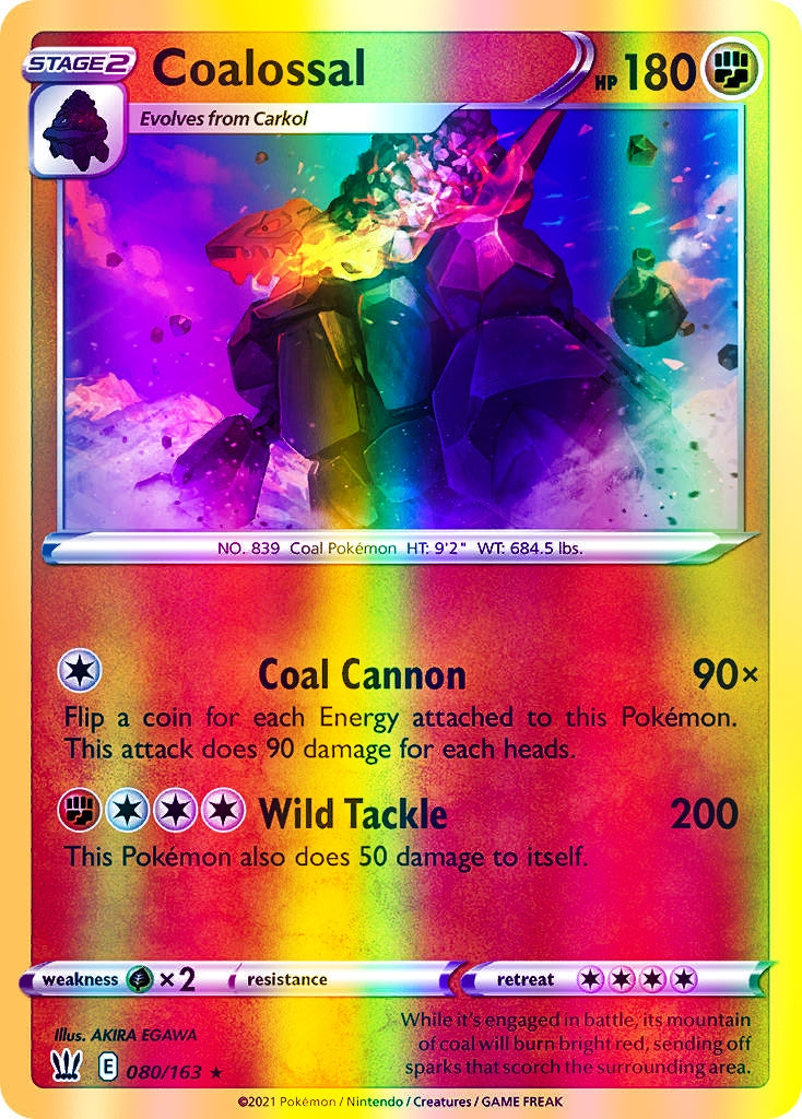 Coalossal - 080/163 (SWSH05) Holo Rare - Near Mint Reverse Holofoil