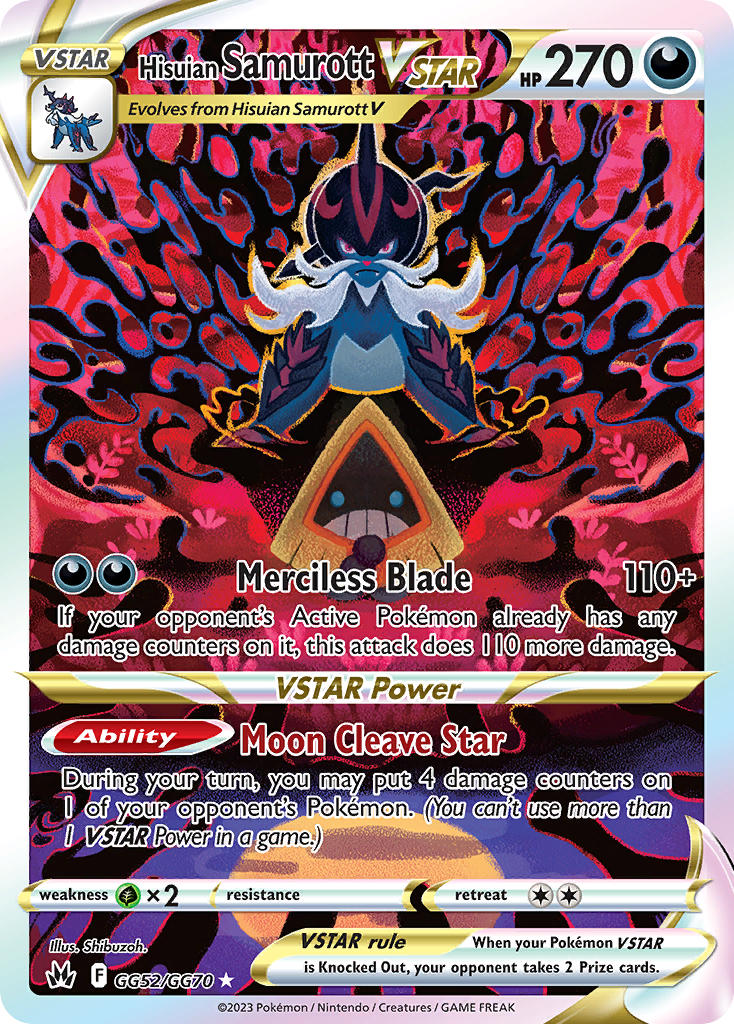 Hisuian Samurott VSTAR - GG52/GG70 (CRZ:GG) Ultra Rare - Near Mint Holofoil