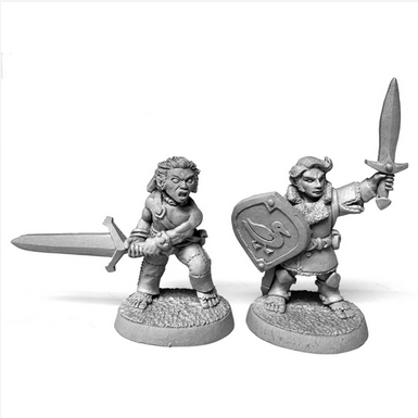 Dungeon Dweller: Halfling Fighter and Barbarian