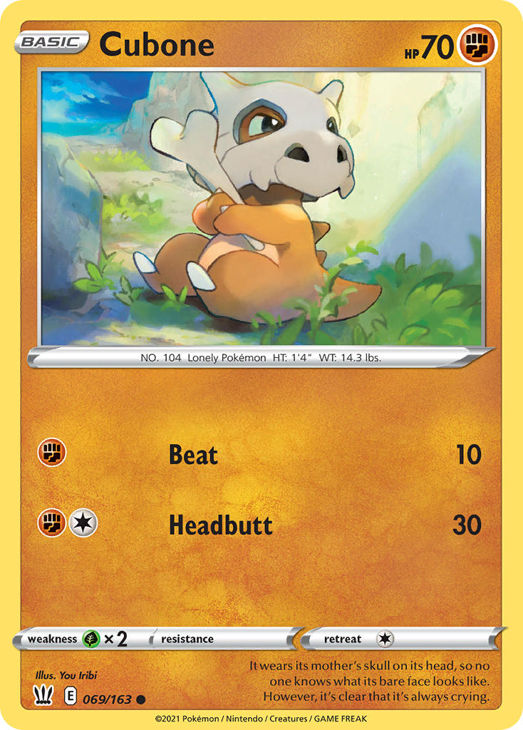 Cubone - 069/163 (SWSH05) Common - Near Mint