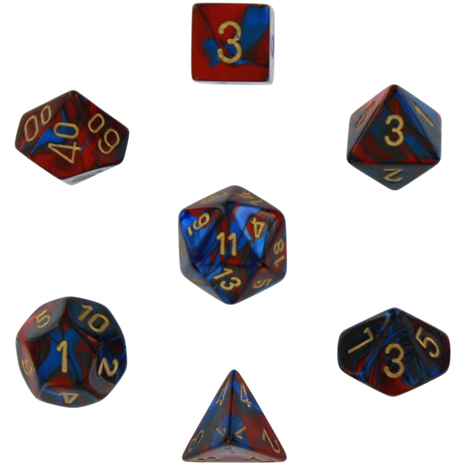 CHX26429: Gemini - Poly Set Blue-Red w/gold (7)