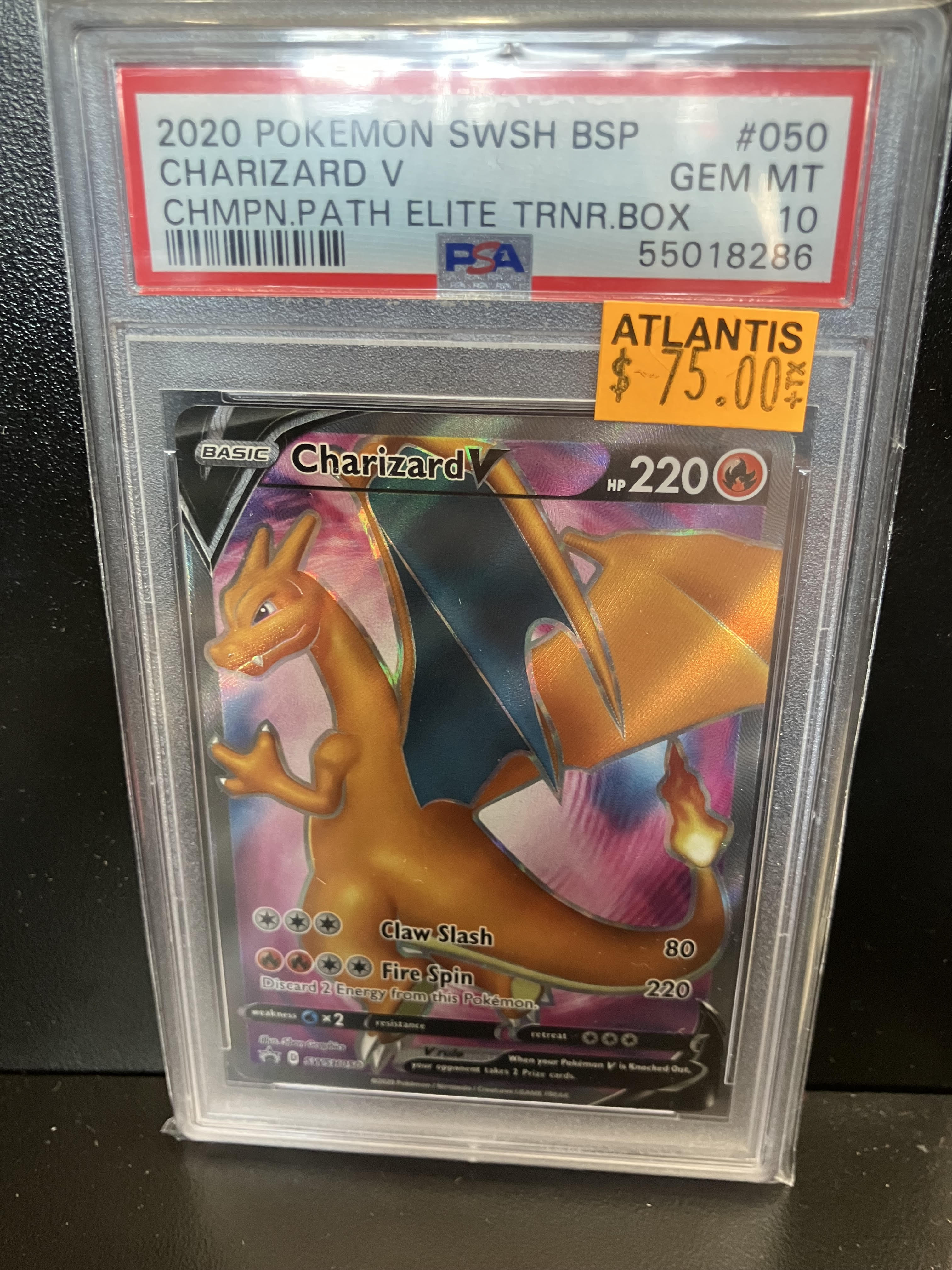 Charizard V - SWSH050 (SWSH:PR) Promo - Near Mint Holofoil (Graded - PSA 10)