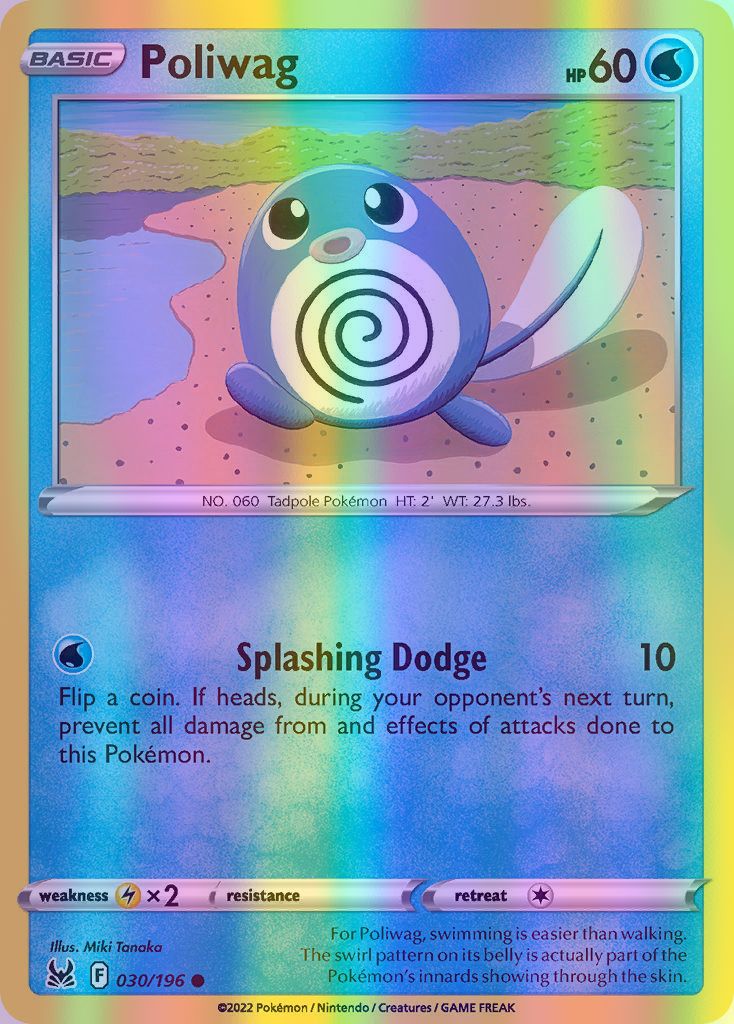 Poliwag - 030/196 (SWSH11) Common - Near Mint Reverse Holofoil