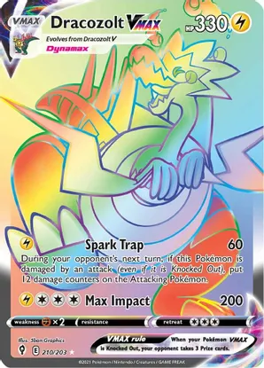 Dracozolt VMAX (Secret) - 210/203 (SWSH07) Secret Rare - Near Mint Holofoil