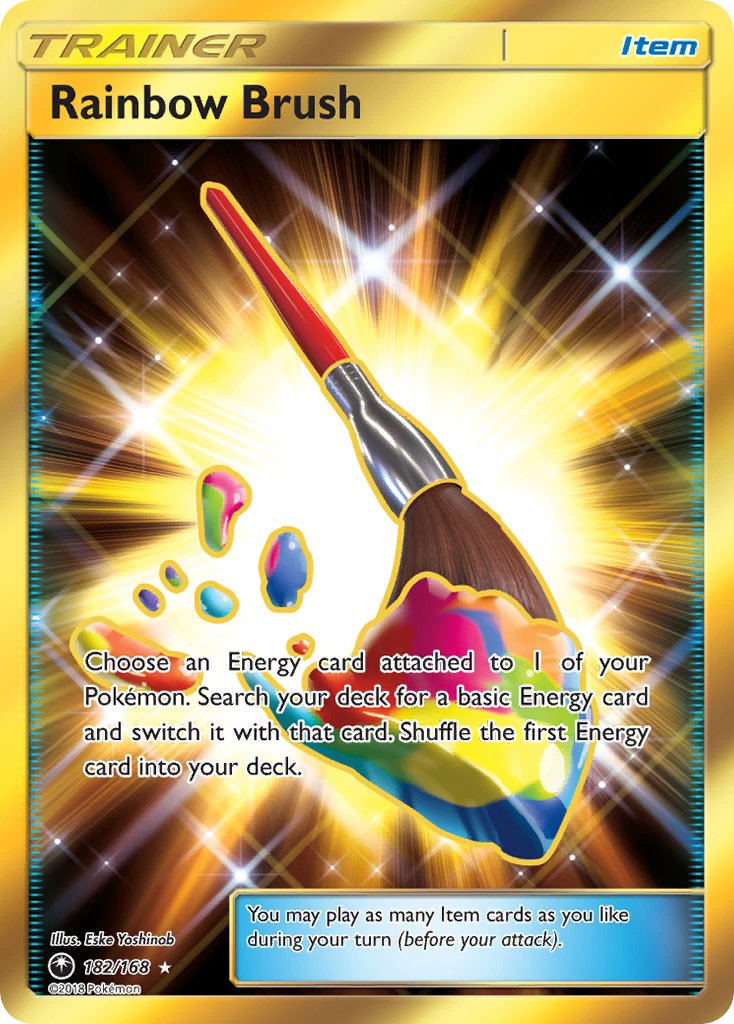 Rainbow Brush (Secret) - 182/168 (CES) Secret Rare - Near Mint Holofoil