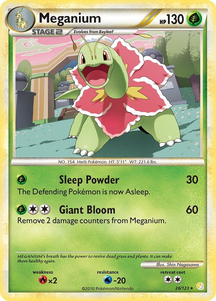 Meganium - 26/123 (HS) Holo Rare - Heavy Play Holofoil