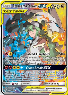 Reshiram & Zekrom GX (Full Art) - 222/236 (CEC) Ultra Rare - Light Play Holofoil