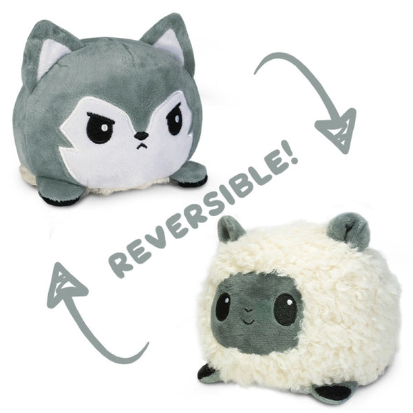 Reversible Mini Plush: Sheep & Wolf - White & Gray
