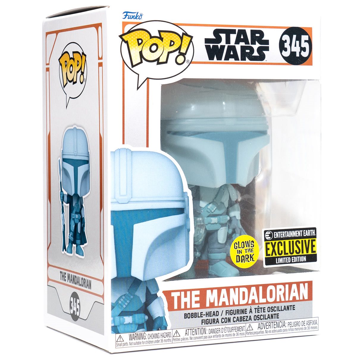 POP Figure: Star Wars The Mandalorian #0345 - The Mandalorian (EE) (Glow)