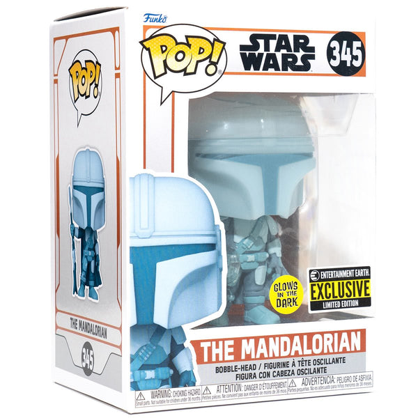 POP Figure: Star Wars The Mandalorian #0345 - The Mandalorian (EE) (Glow)