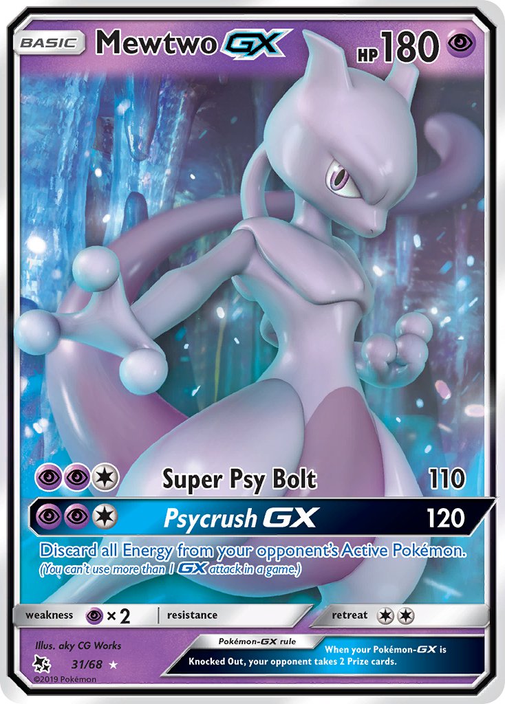Mewtwo GX - 31/68 (HIF) Ultra Rare - Near Mint Holofoil