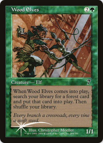 Wood Elves (7ED-C-FOIL) Moderate Play