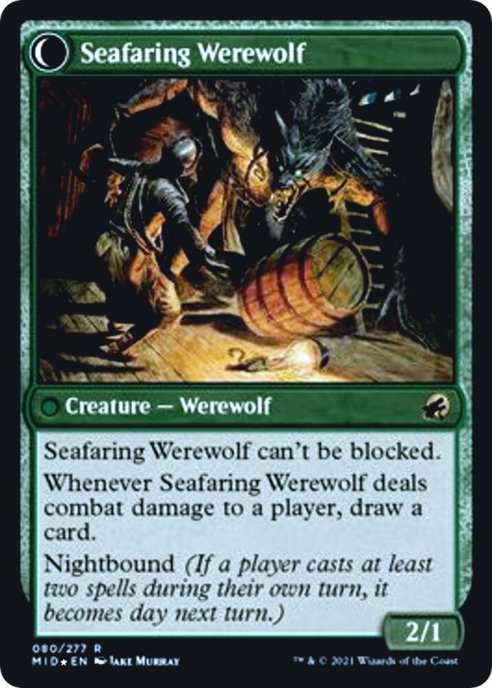 Suspicious Stowaway//Seafaring Werewolf (MID-R-FOIL)