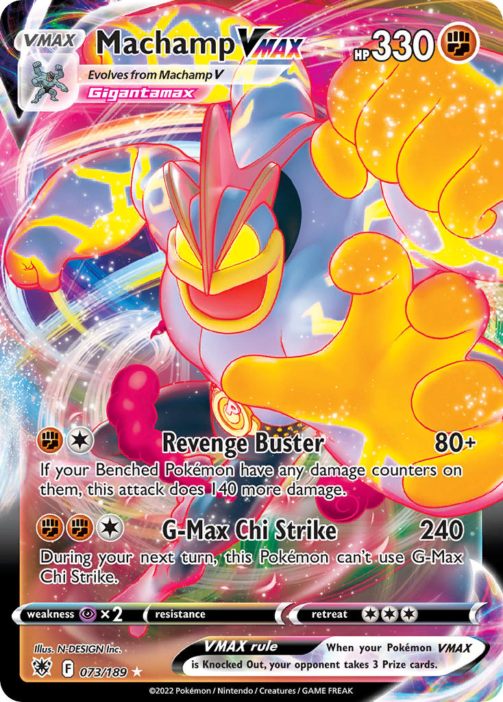Machamp VMAX - 073/189 (SWSH10) Ultra Rare - Near Mint Holofoil